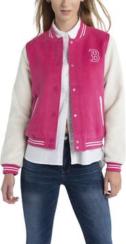 LUSSO Women's Lusso Pink Boston Red Sox Priya Full-Snap Varsity Jacket