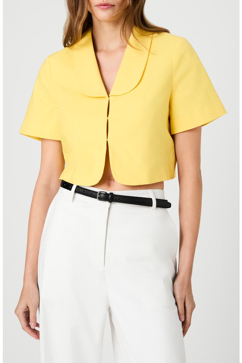 Theo Oversize Peter Pan Collar Crop Top, Main, color, BRIGHT DAISY