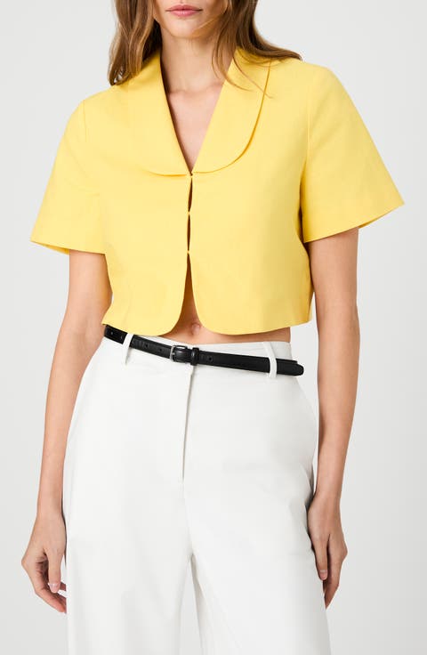 Theo Oversize Peter Pan Collar Crop Top