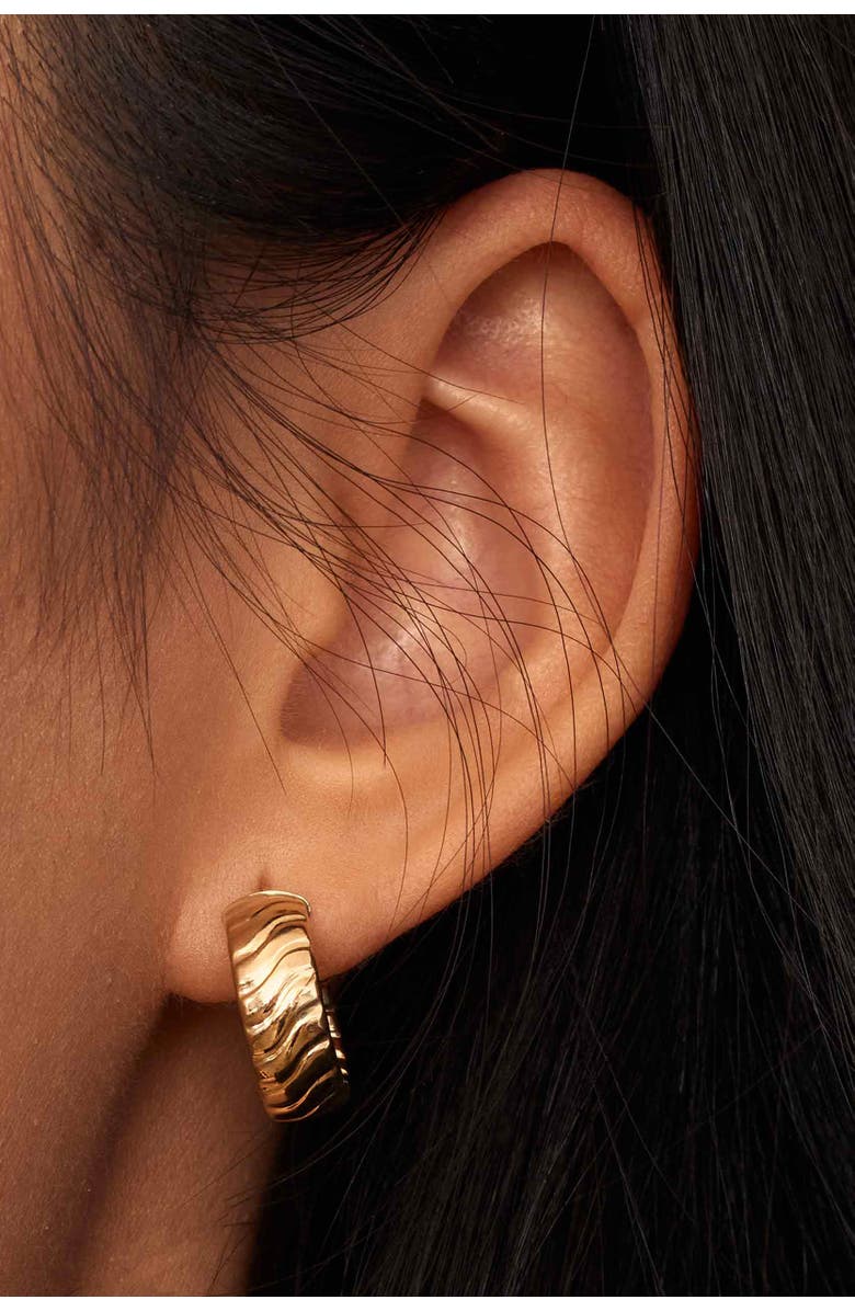 Oradina 14K Yellow Gold Cobra Hoops, Alternate, color, Yellow Gold