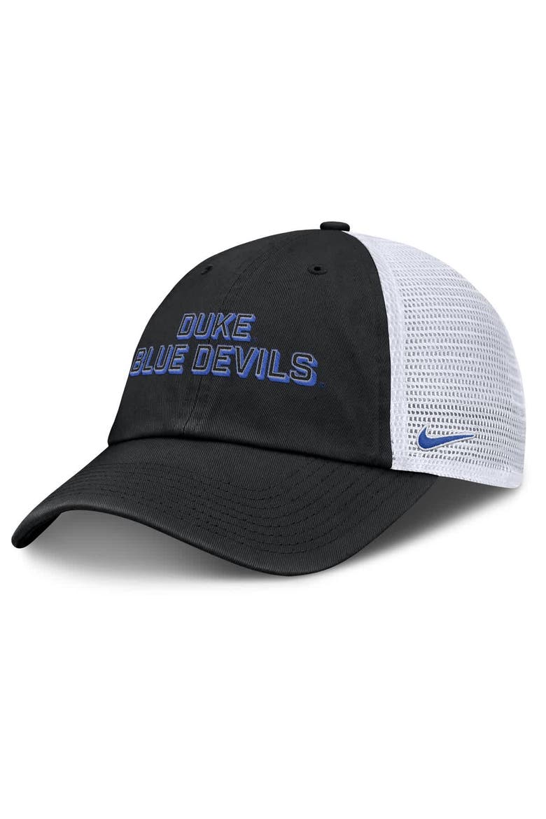 Men's Nike Black Duke Blue Devils 2025 Gameday On-Field Club Adjustable Trucker Hat, Main, color, Black