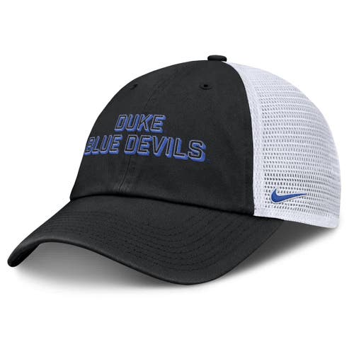 Nike Black Duke Blue Devils 2025 Gameday On-field Club Adjustable Trucker Hat In Black