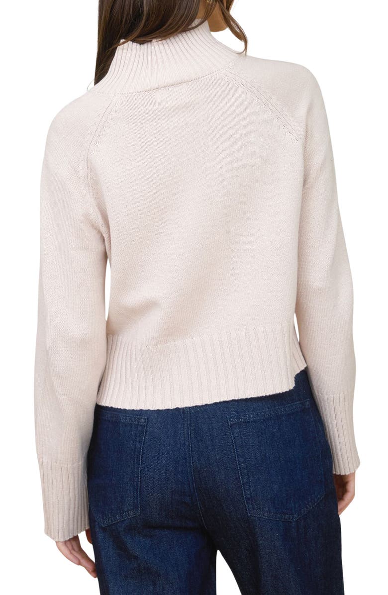 Blu Pepper Turtleneck Cozy Sweater, Alternate, color, Light Khaki