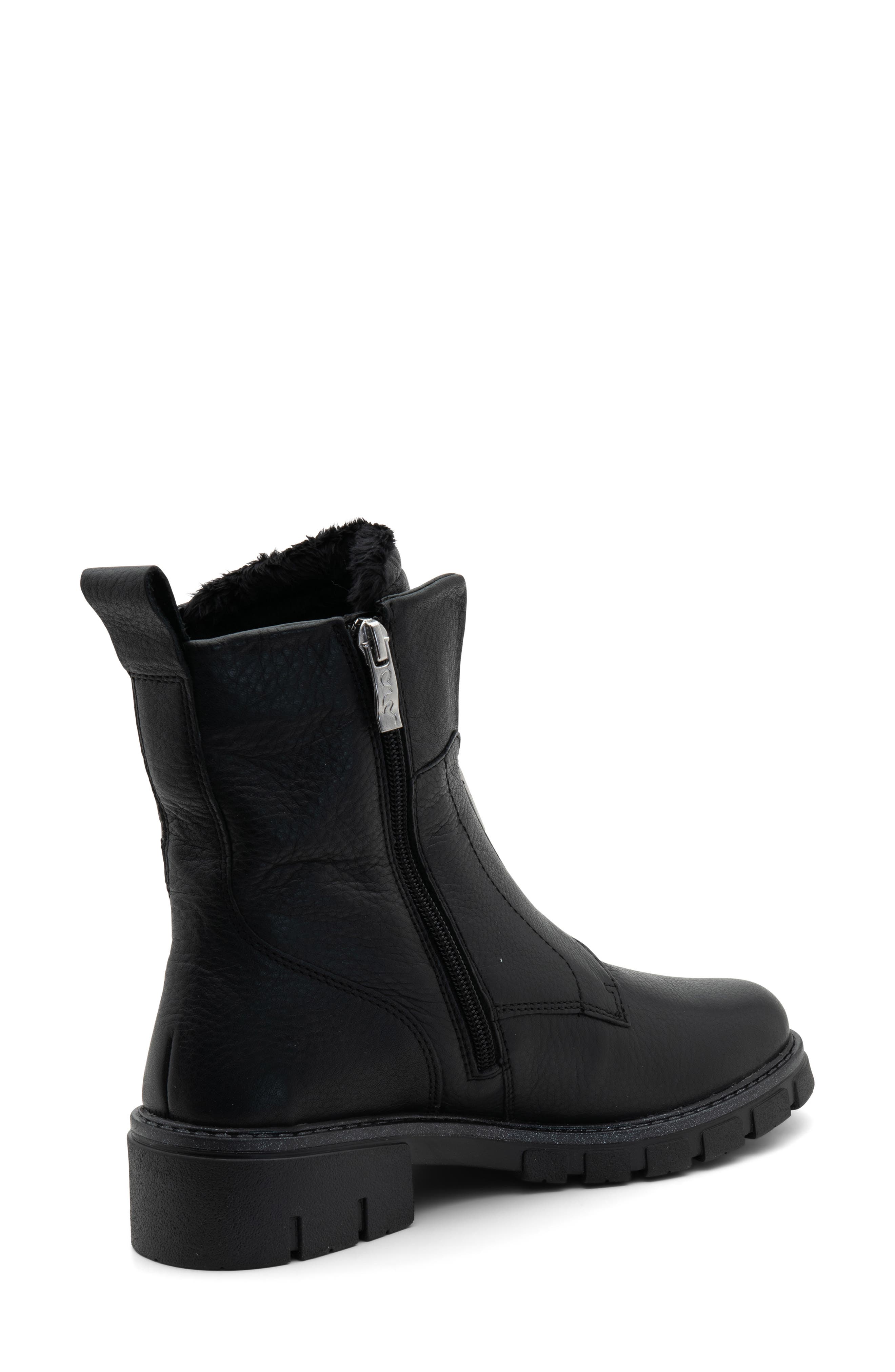 ara Deon Leather Bootie, Alternate, color, Black