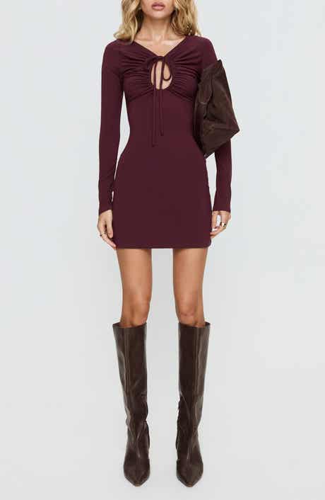 Angele Keyhole Long Sleeve Minidress
