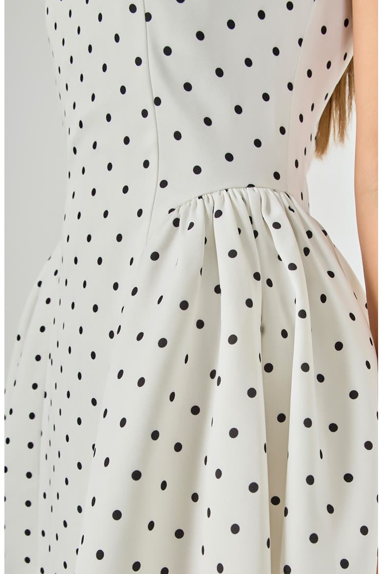 Puffy Sleeveless Minidress, Alternate, color, WHITE/ BLACK