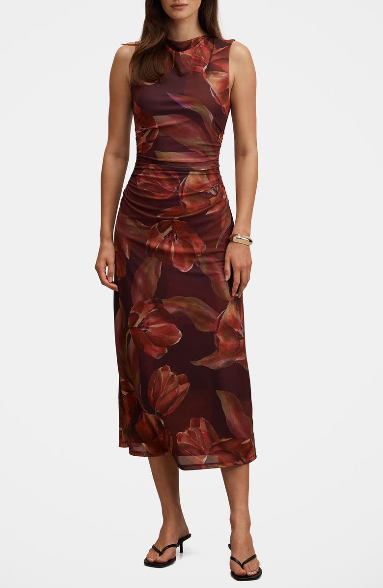 Ever New Allegra Mesh Midi Dress, Main, color, Bruny Floral