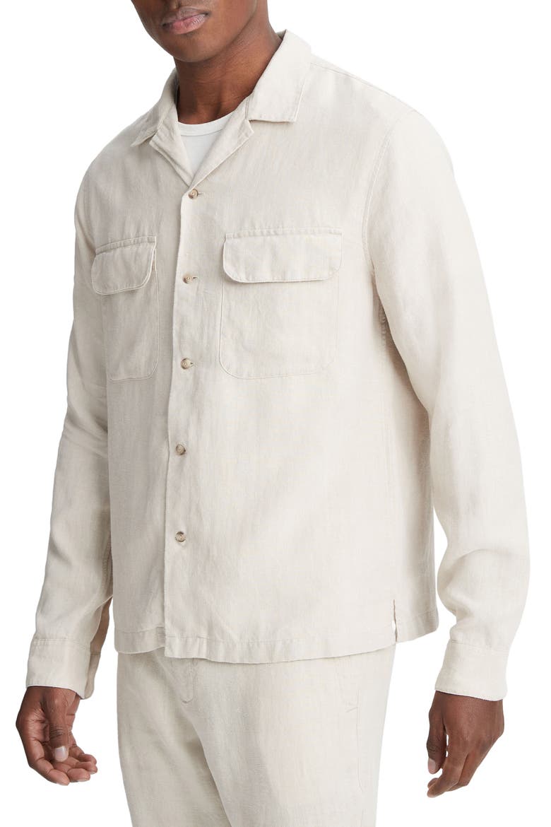Hemp Button-Up Shirt Jacket, Alternate, color, PUMICE ROCK