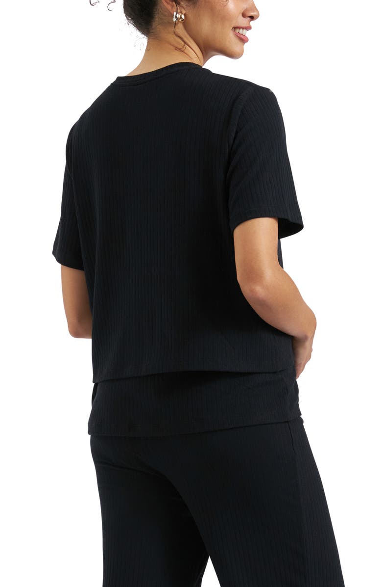 Ripe Maternity Mike Rib Nursing Top, Alternate, color, Black