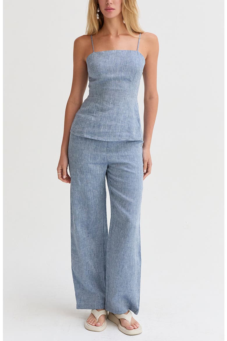 Sleeveless Linen Top, Alternate, color, Blue