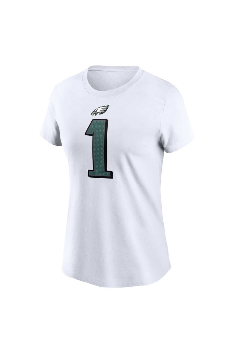 Women's Nike Jalen Hurts White Philadelphia Eagles Player Name & Number T-Shirt, Alternate, color, White