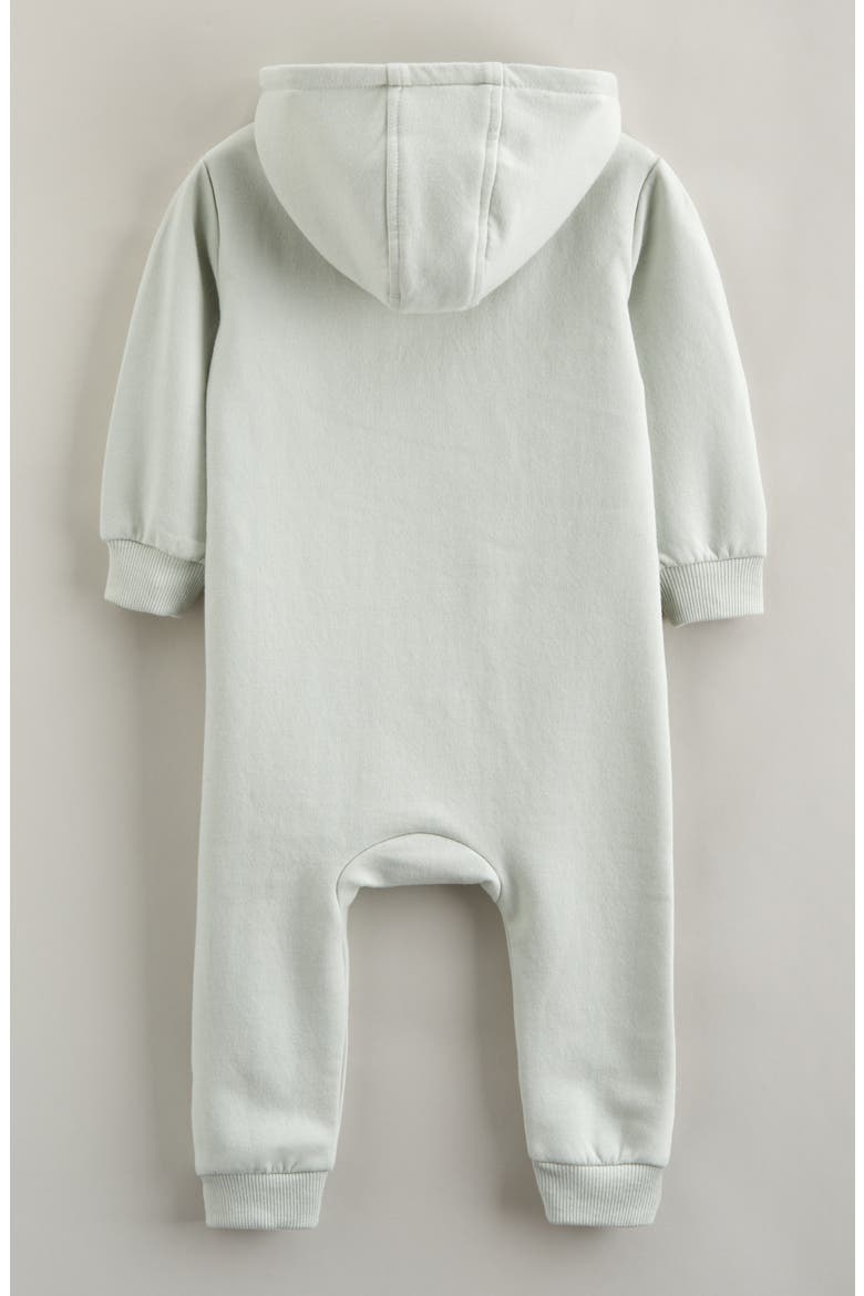 Hooded Fleece Romper, Alternate, color, GREEN HUSH
