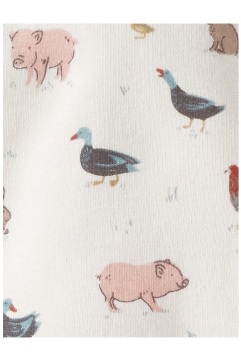 Print Organic Cotton One-Piece Pajamas, Alternate, color, LP FARM FRIENDS