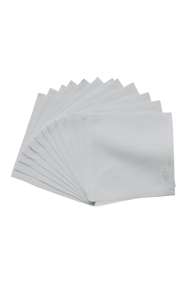 Solino Home Linen Cocktail Napkins - Fete, 6" x 6", Main, color, Soft Grey