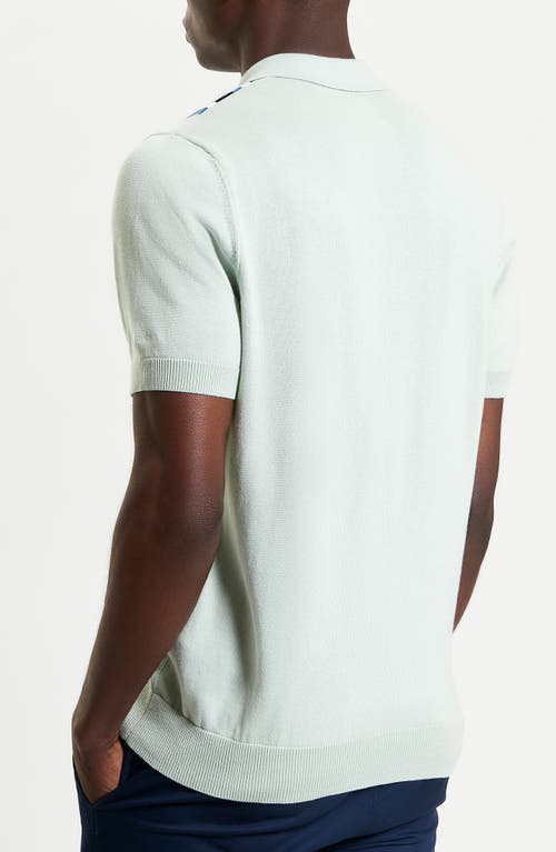 Ben Sherman Vertical Stripe Organic Cotton Polo Sweater In Green