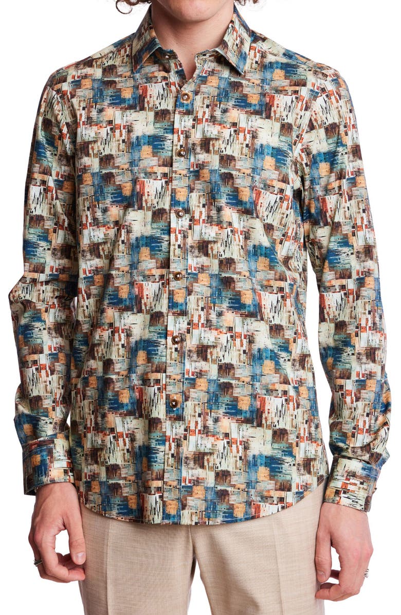 PAISLEY & GRAY Samuel Stretch Cotton Button-Up Shirt, Main, color,