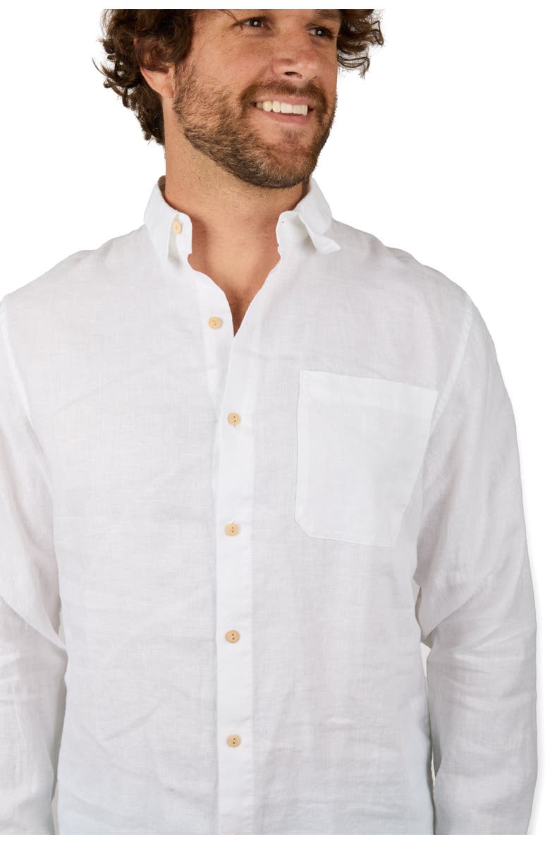 Kenny Flowers The Casa Blanca - Long Sleeve White Linen Shirt, Alternate, color, White