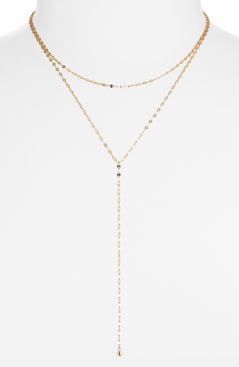 NORDSTROM RACK Shimmer Chain Y-Necklace, Alternate, color, Gold
