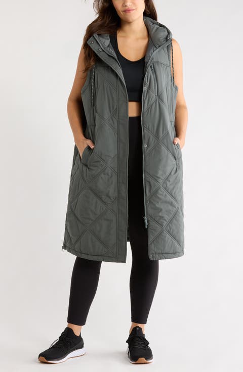 Long Hooded Puffer Vest
