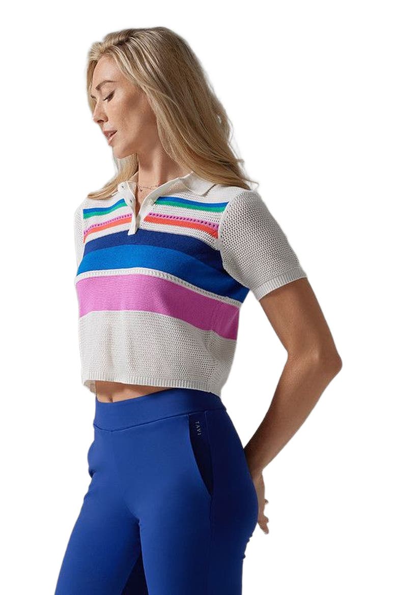 Prep Polo Sweater, Alternate, color, THRIVE STRIPE