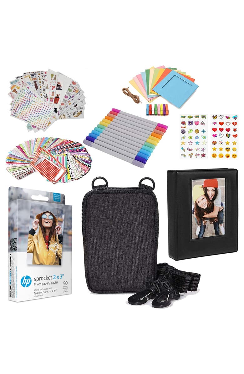 HP 2x3 Photo Paper Kit 50 Pack + Accessories, Main, color, White