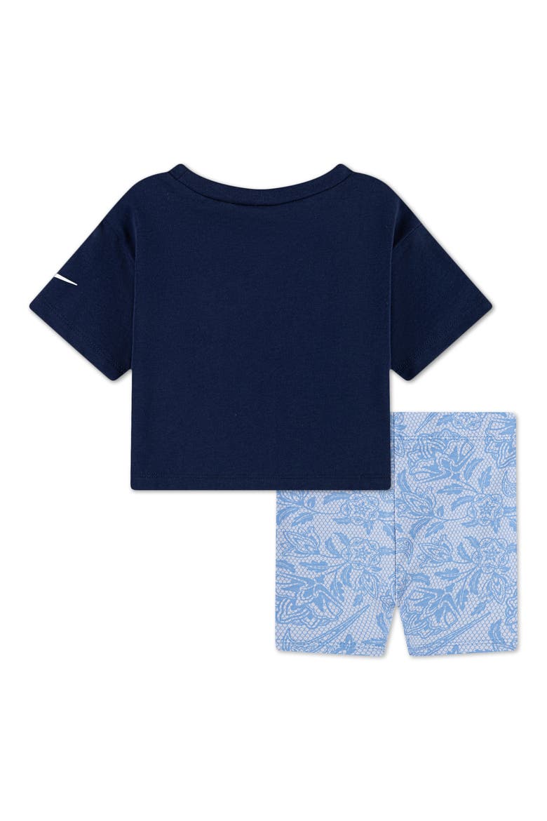 Lace It Up T-Shirt & Bike Shorts Set, Alternate, color, UNIVERSITY BLUE