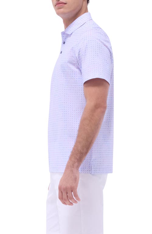Bugatchi Victor Ooohcotton® Geo Print Polo In Lilac
