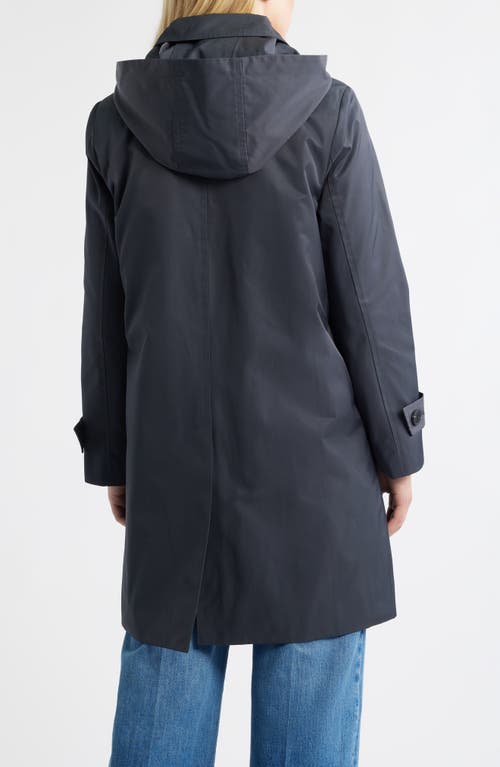 London Fog Short Raincoat With Scarf In Gray