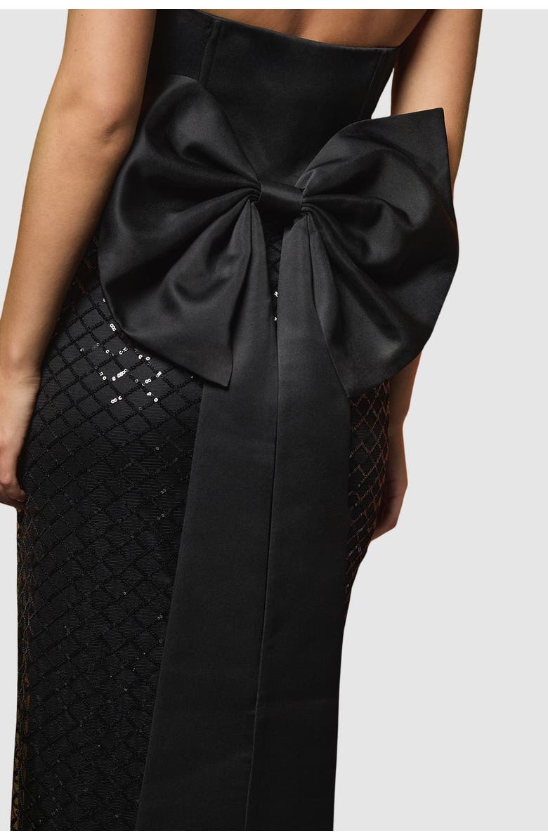 Coast Sequin Bandeau Column Dress, Alternate, color, Black