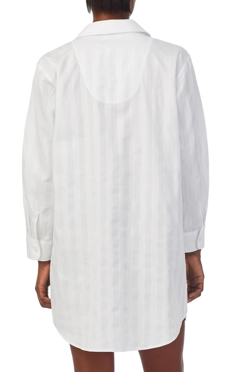 Lauren Ralph Lauren Shadow Stripe Sleepshirt, Alternate, color, White