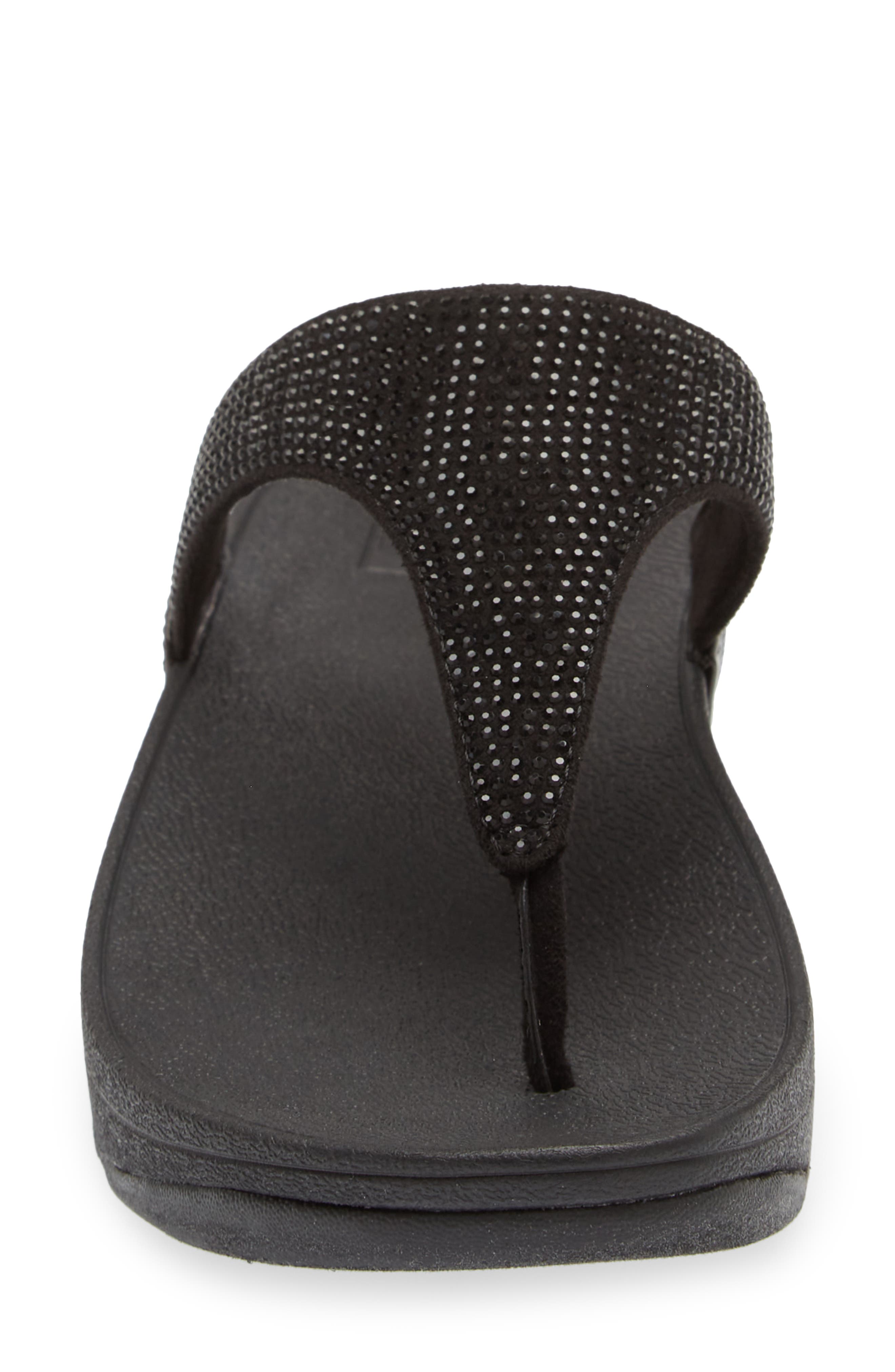 FitFlop Lulu Embellished Flip Flop, Alternate, color, All Black