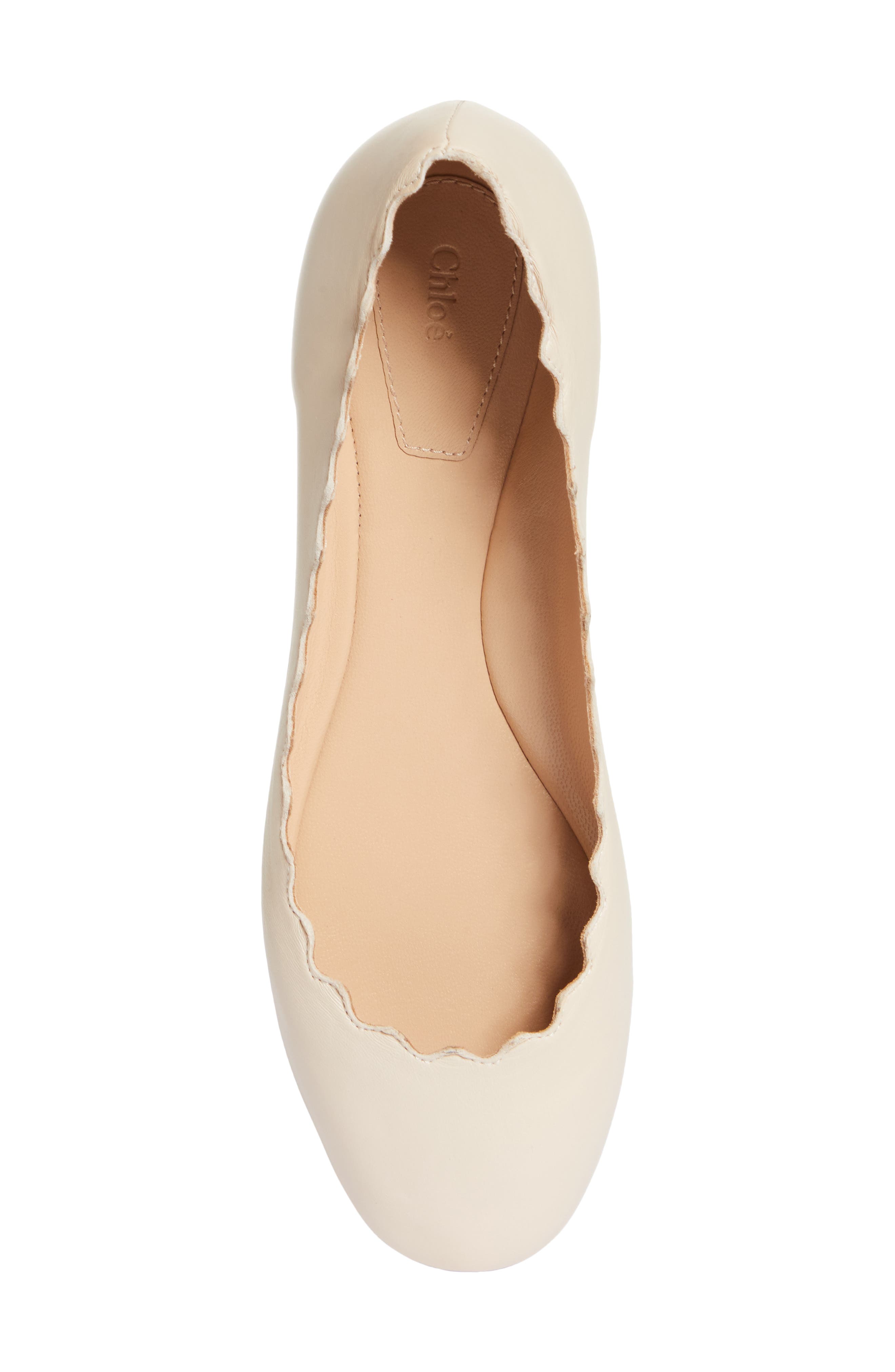 Chloé Lauren Scalloped Ballet Flat, Alternate, color, 