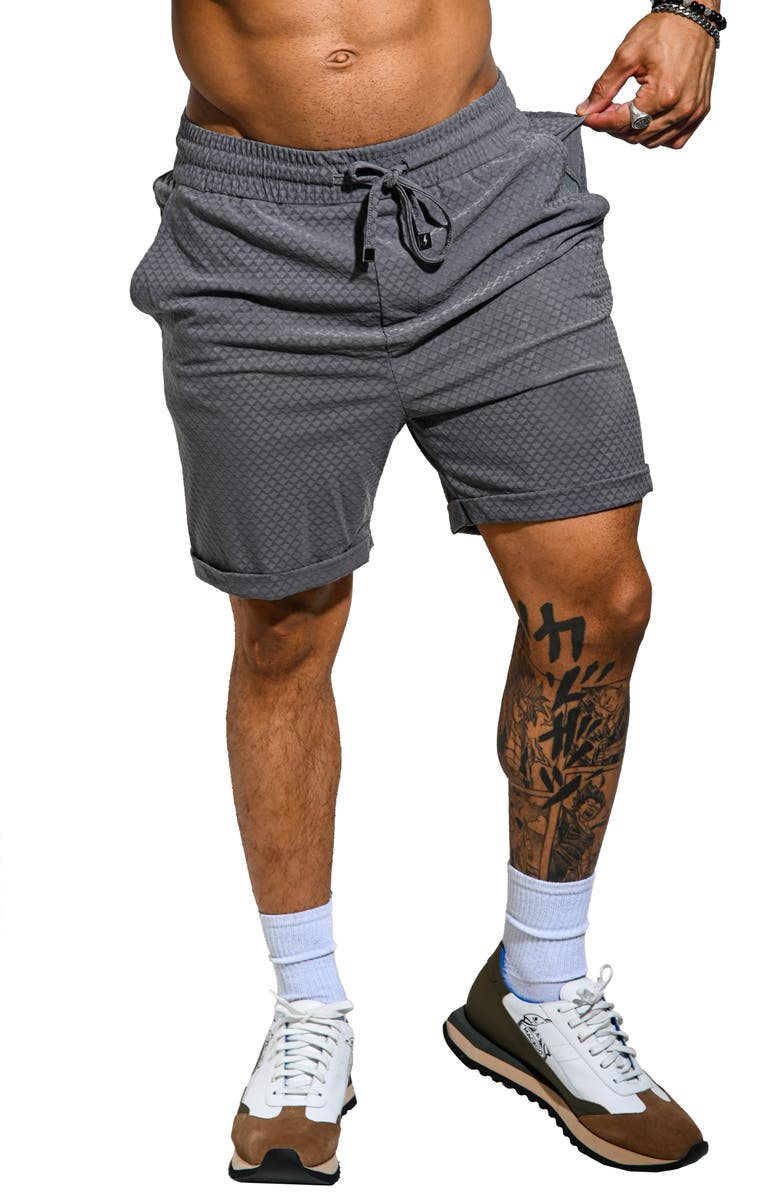 Maceoo Athgainsboro Cotton Blend Drawstring Shorts, Main, color, Grey