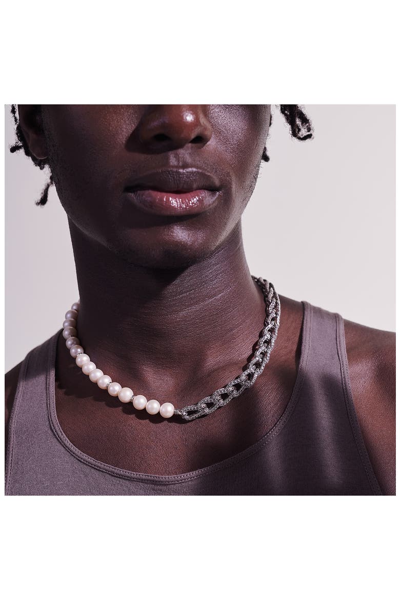 Surf Necklace, Sterling Silver, Pearls, 10.5mm, Alternate, color, WHITE