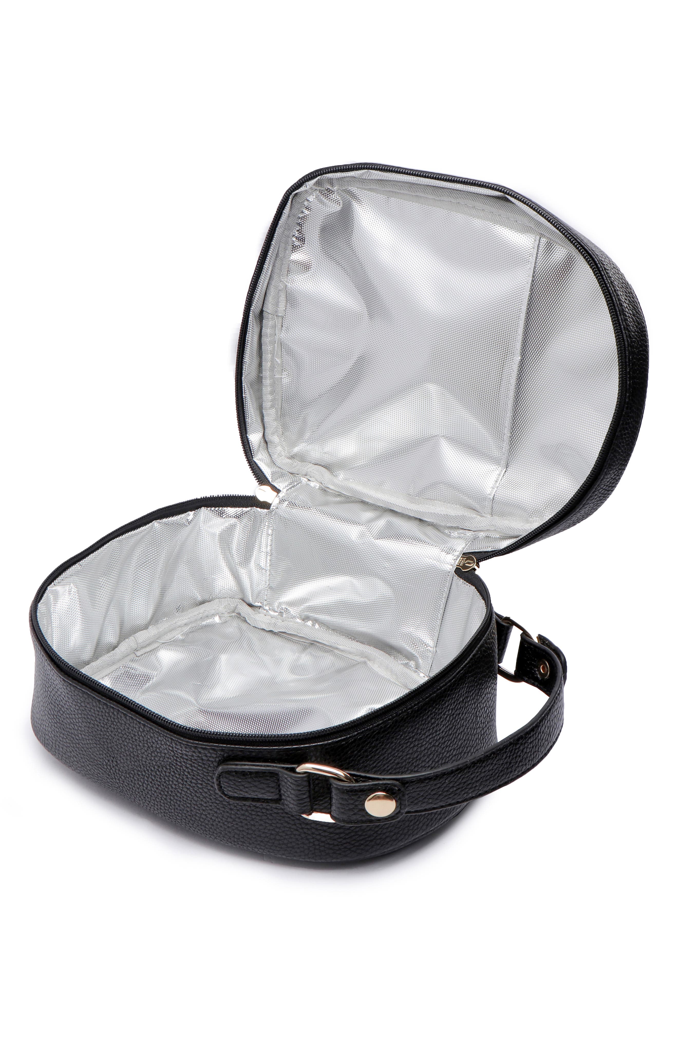 Luli Bebé Monaco Faux Leather Snack Bag, Alternate, color, Ebony Black