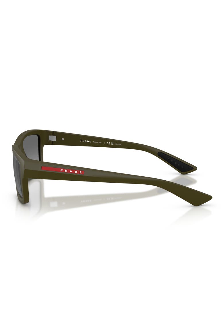 54mm Polarized Gradient Irregular Sunglasses, Alternate, color, MATTE GREEN / GREY SILVER
