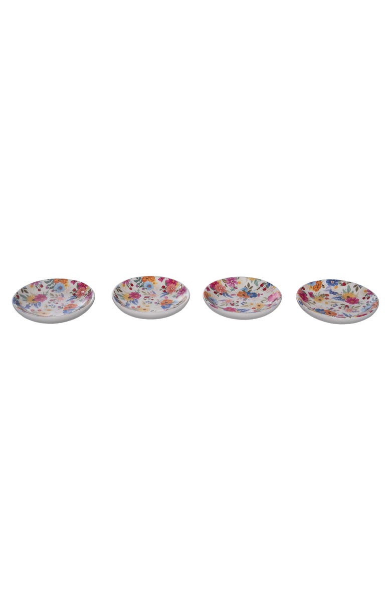 Transpac Dolomite Wildflower Dip Bowl Set of 4 Multicolored for Spring Serving and Entertaining, Alternate, color, Multicolored