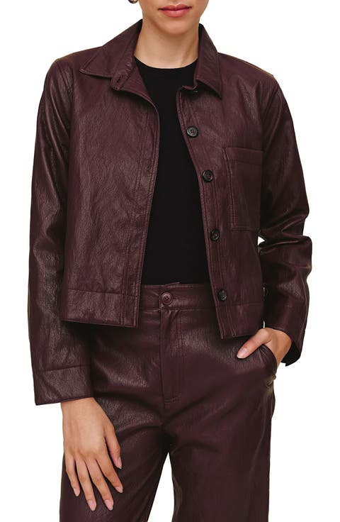 Crop Faux Leather Jacket