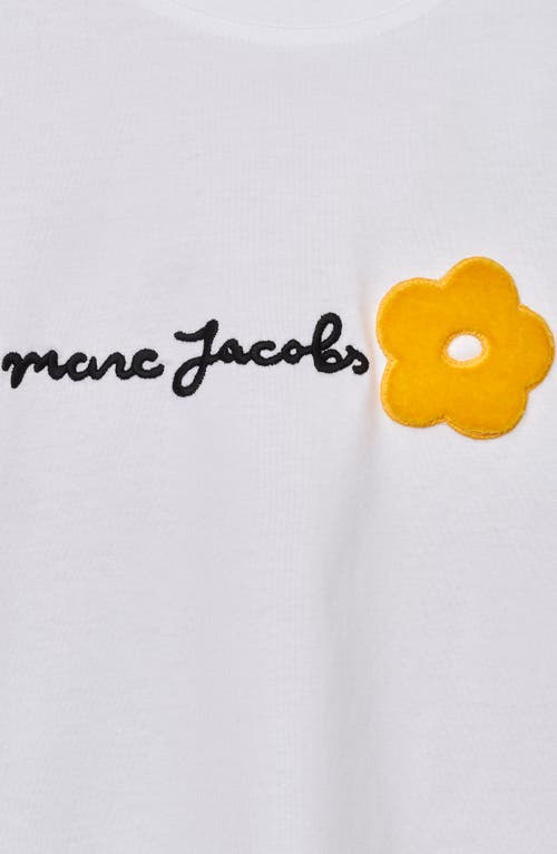 Marc Jacobs Flocked Daisy Logo Slim Cut T-shirt In White