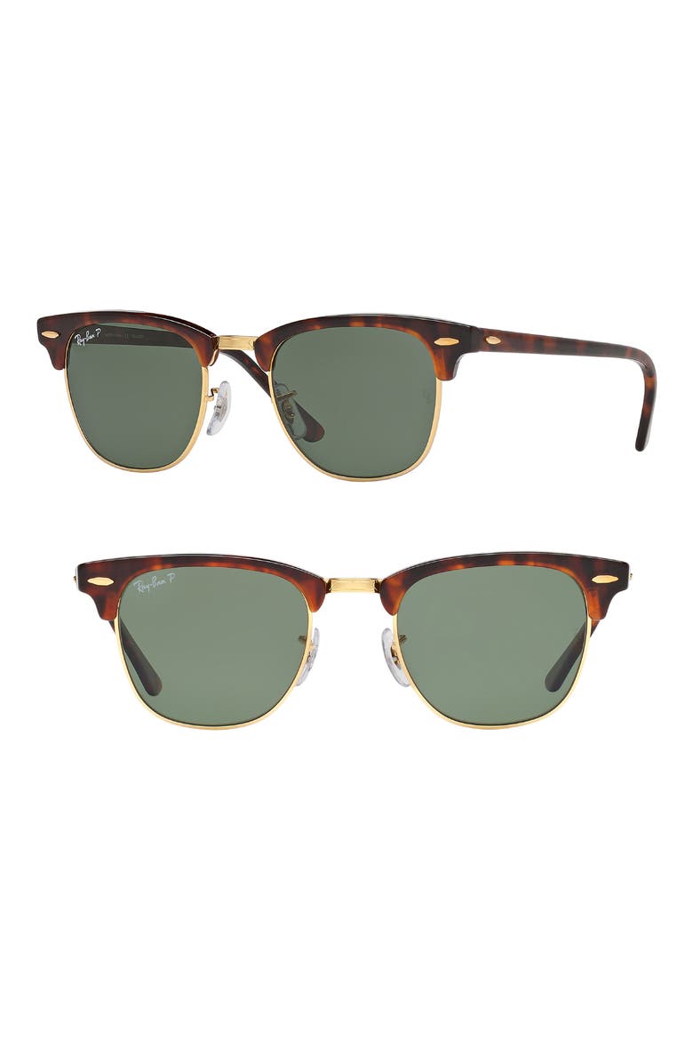 Classic Clubmaster 51mm Polarized Sunglasses, Main, color, RED HAVANA