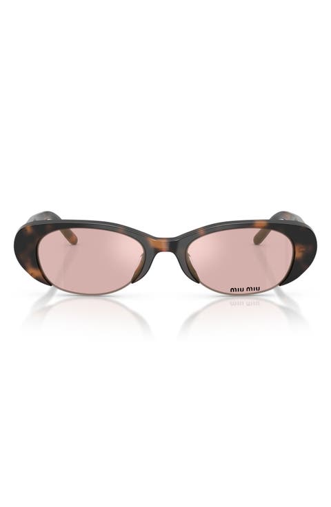 52mm Gradient Oval Sunglasses