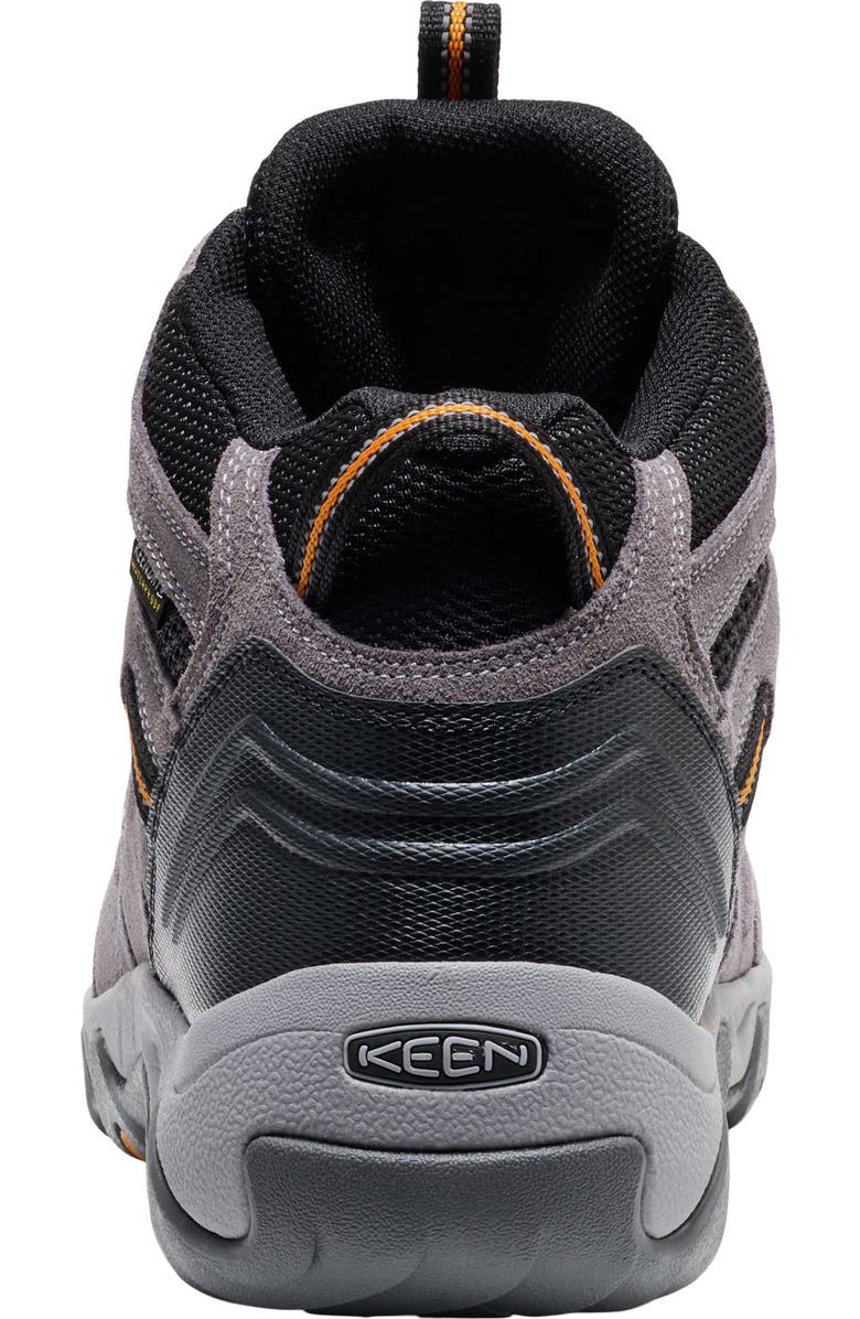 KEEN Headout Waterproof Mid Hiking Shoe, Alternate, color, Magnet/ Orange Pepper