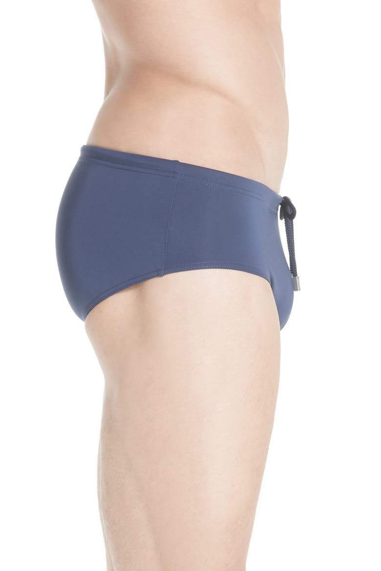 Men's Solid Fitted Swim Brief, Alternate, color, BLUE