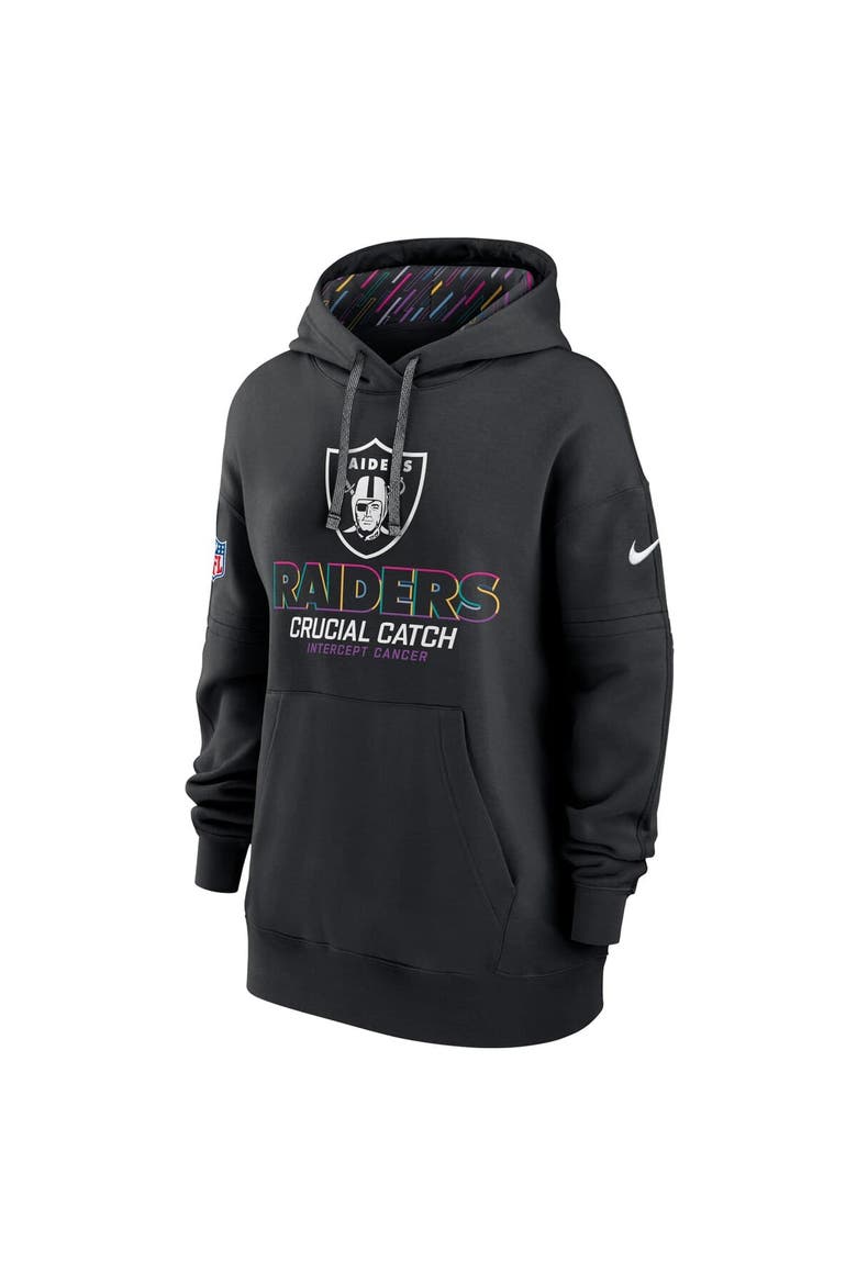 Women's Nike  Black Las Vegas Raiders 2024 NFL Crucial Catch Club Pullover Hoodie, Alternate, color, Black
