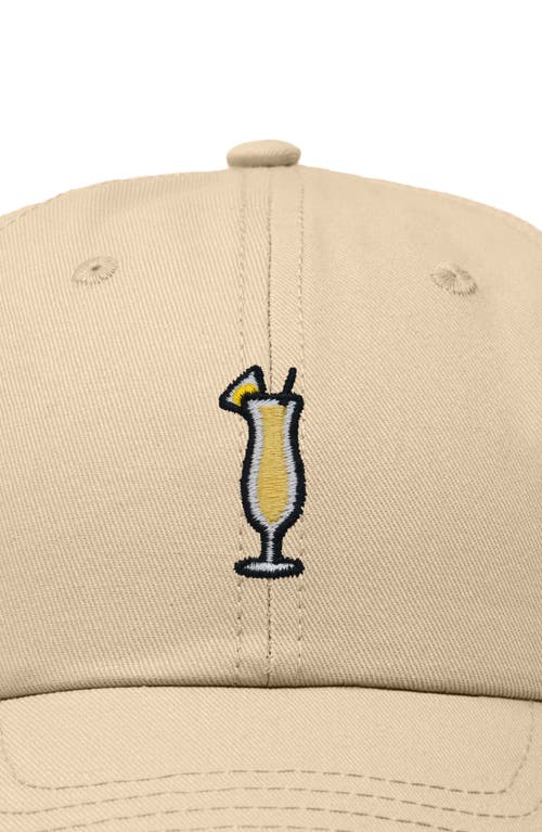 Dalix Pina Colada Embroidered Dad Cap In Khaki