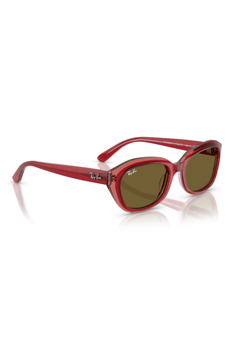 Kids' 48mm Irregular Sunglasses, Alternate, color, RED/ ORANGE/ PURPLE / BROWN