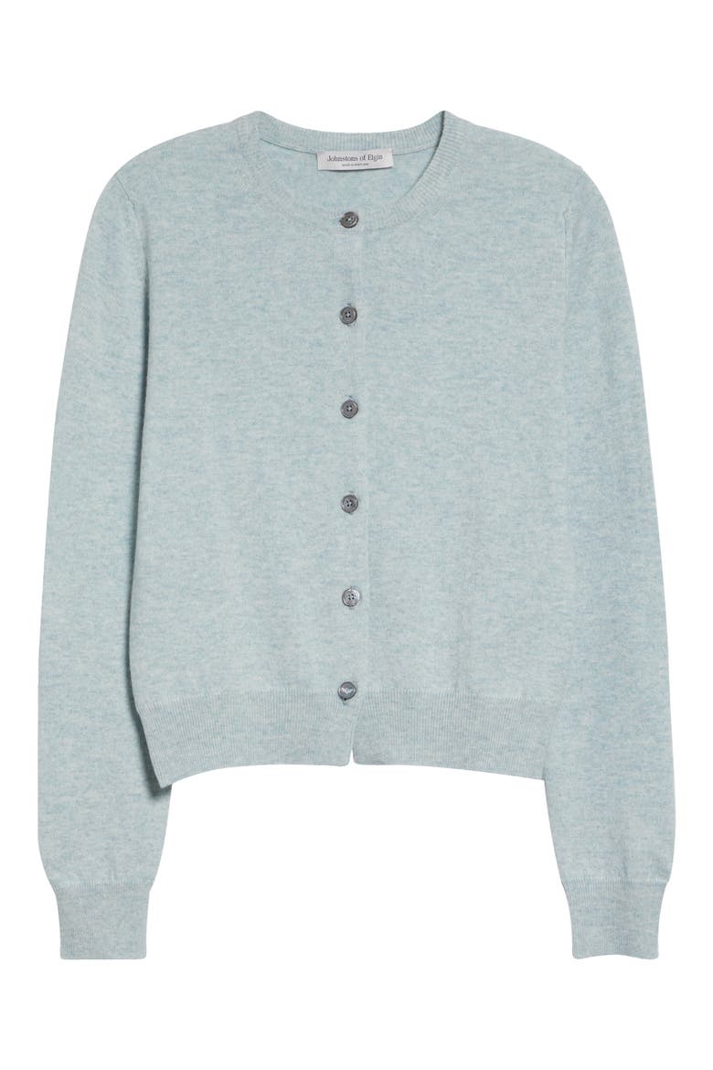 Iris Cashmere Crewneck Cardigan, Alternate, color, LUNAN MINT