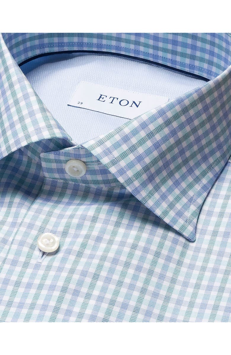 Eton Contemporary Fit Check Cotton Dress Shirt, Alternate, color,