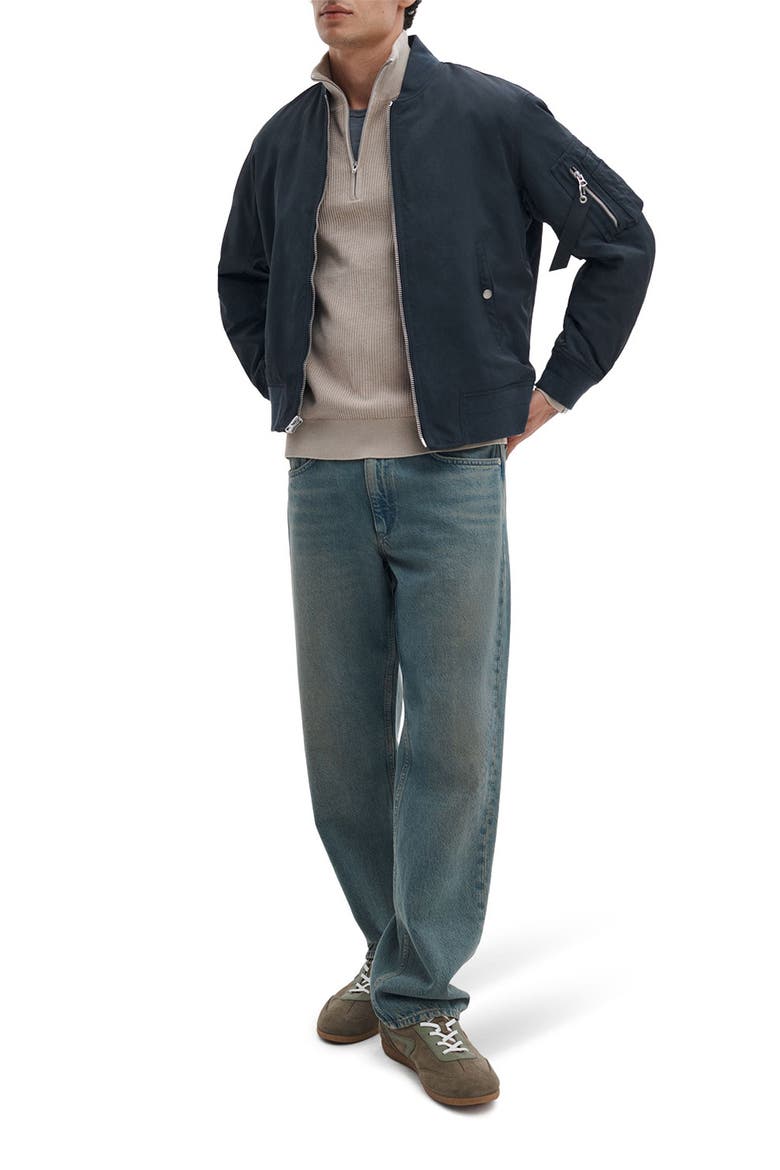 Caden Washed Cotton Blend Quarter Zip Sweater, Alternate, color, TAUPE