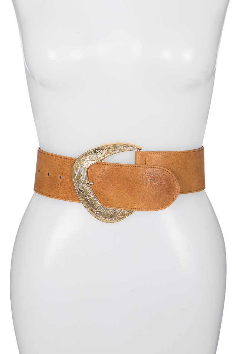 Outlaw Leather Belt, Main, color, CAMEL